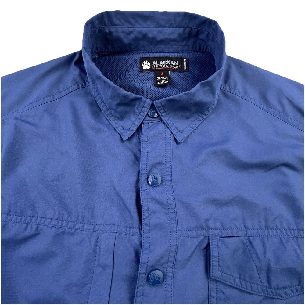 Mountain Hardware Shirt Mens XLT Blue Snap Performance Fishing Outdoors Hiking